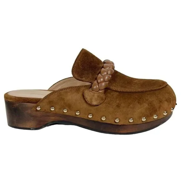 Gianvito Rossi Suede Napa Braided Detail Platform Loafer Clogs Size 40 US 10 - Picture 6 of 8